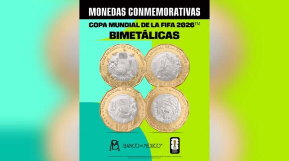 Banxico lanza monedas de 20 pesos conmemorativas del Mundial 2026