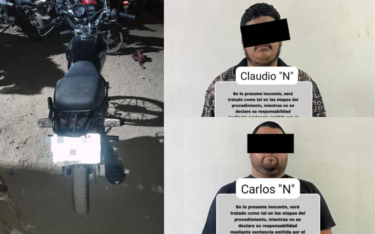 Motocicleta con reporte de robo vigente.