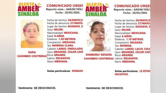 Activan Alerta Amber por desaparición de dos niñas en Guasave, Sinaloa