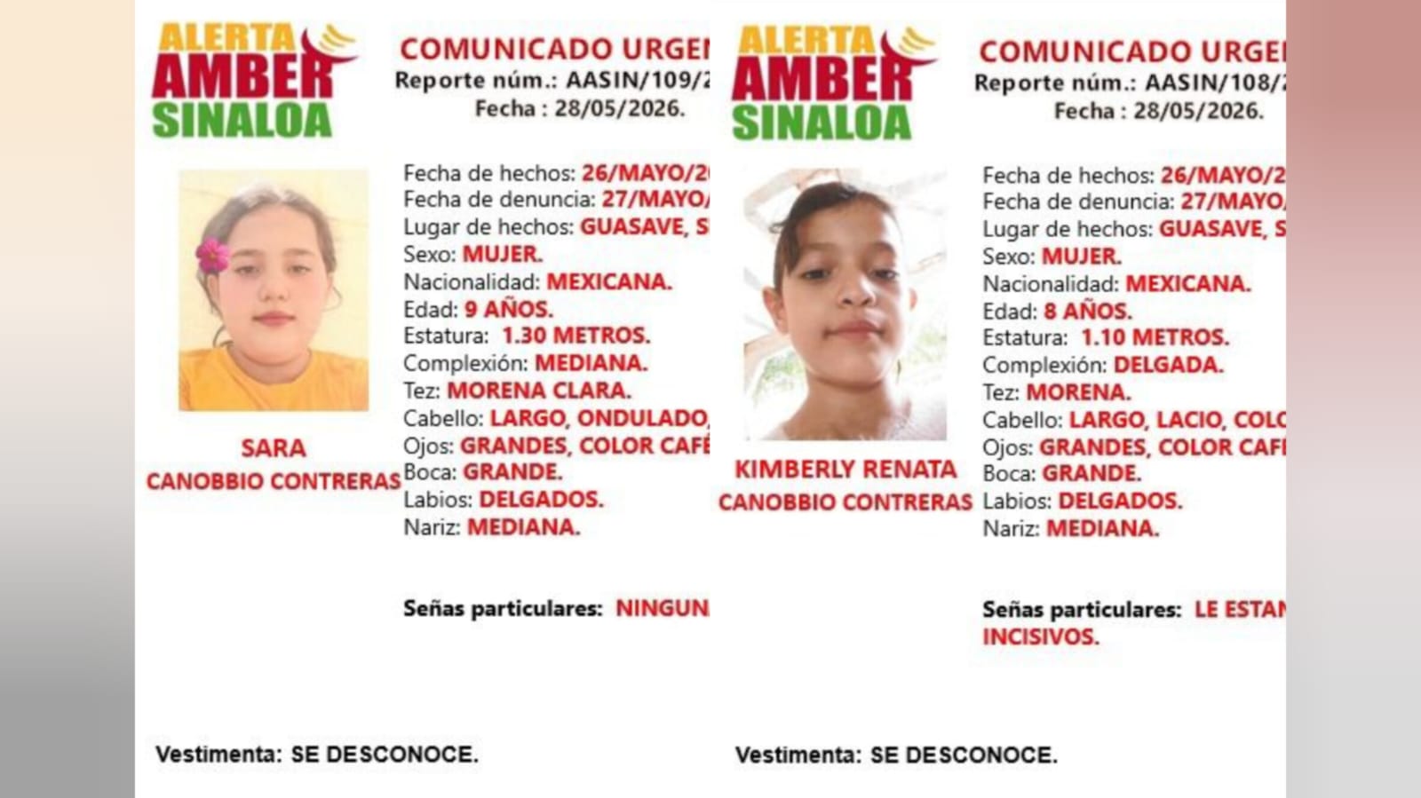 Desaparecidas en Guasave