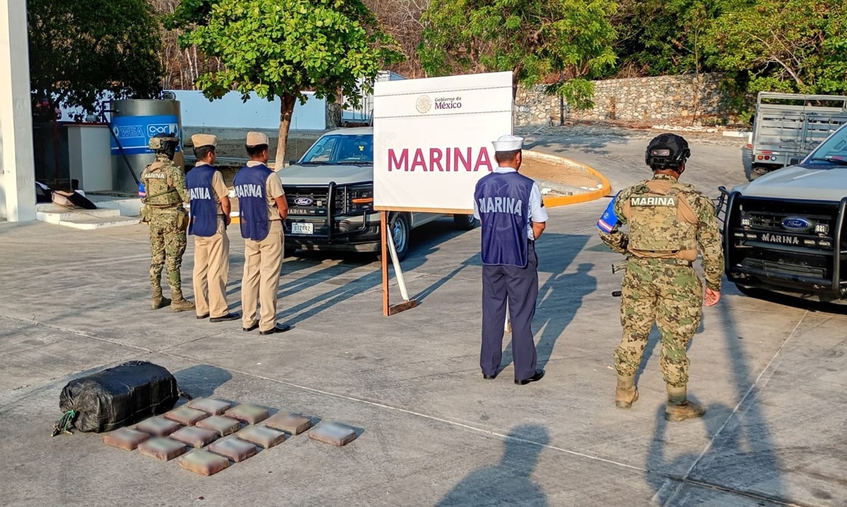 Cocaína asegurada en el mar de Oaxaca