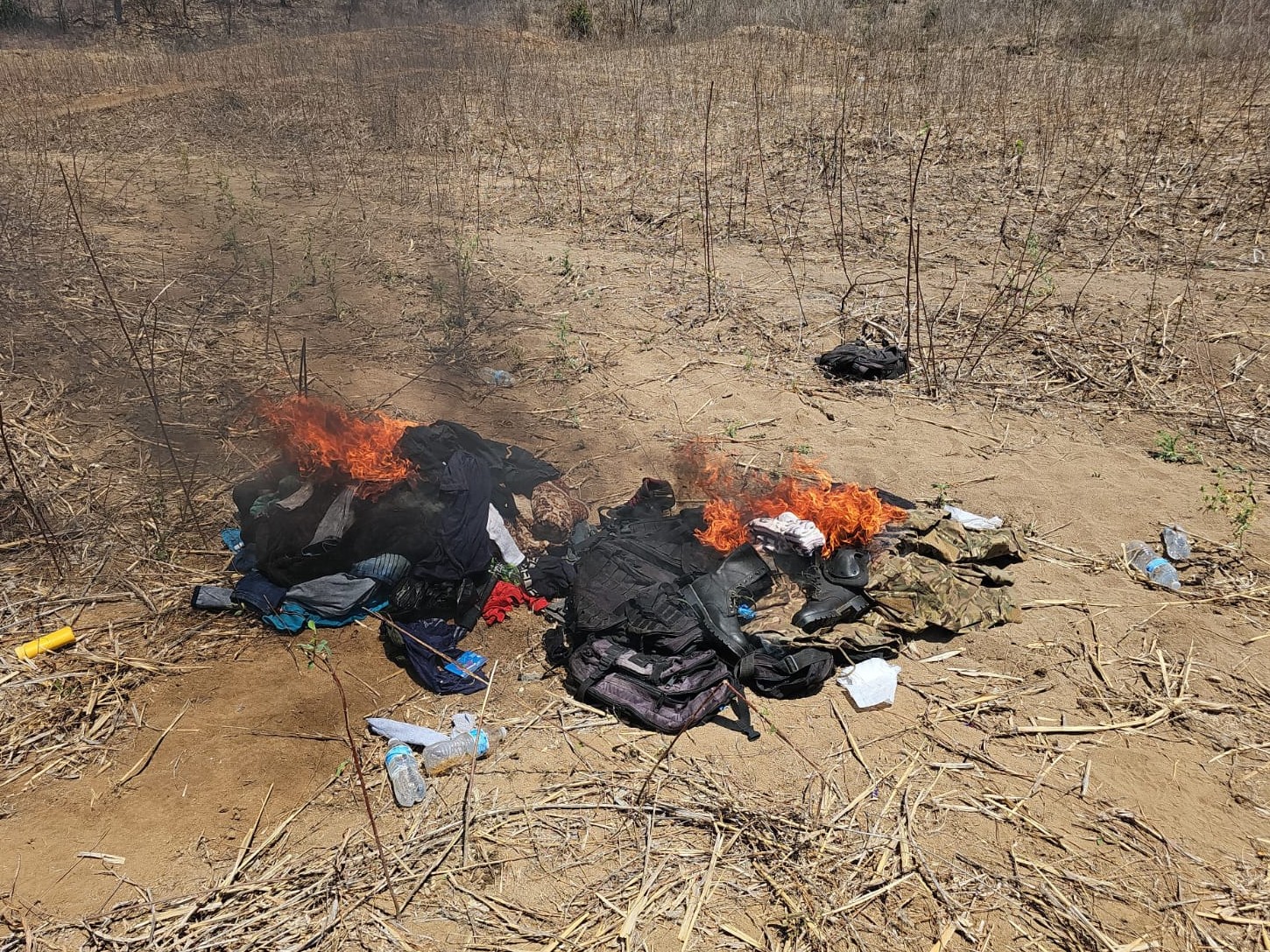 Objetos ilícitos asegurados en el sur de Sinaloa