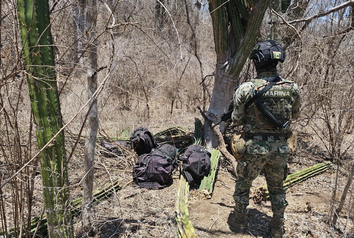 Objetos ilícitos asegurados en el sur de Sinaloa