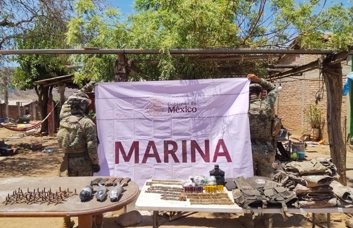 Objetos ilícitos asegurados en el sur de Sinaloa