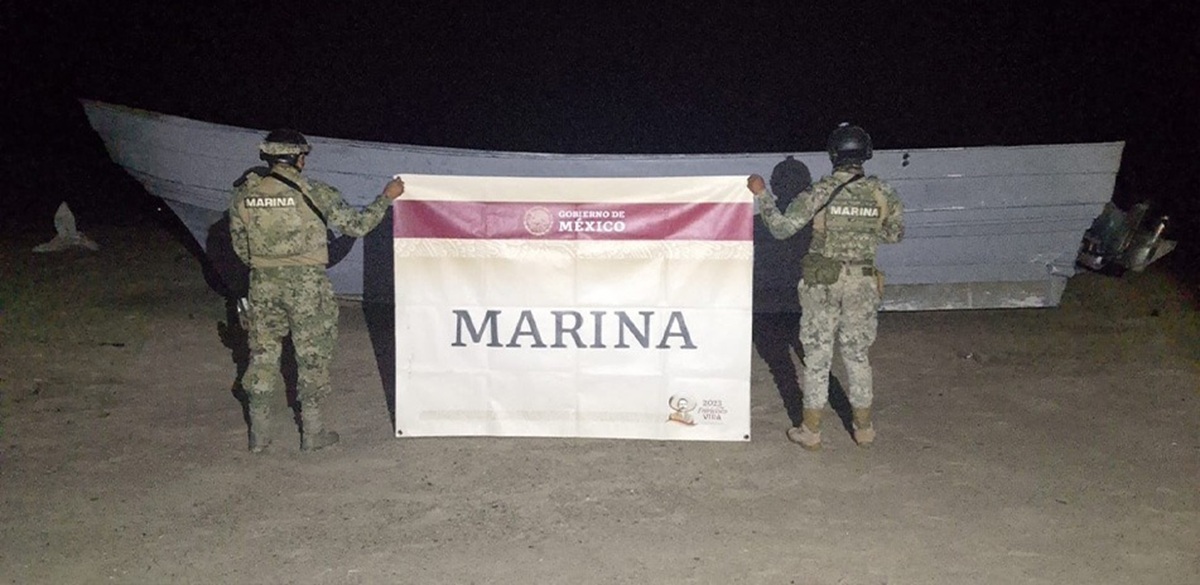 Operativo en Guerrero. Lancha donde transportaban cocaína