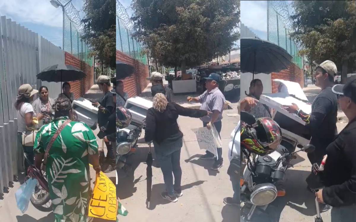 Manifestantes bloquean entrada de repartidor a CFE Guasave