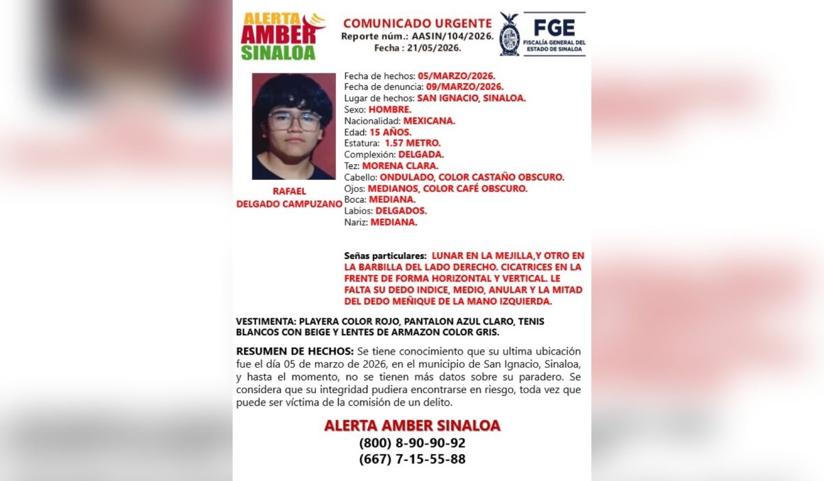 Rafael Delgado Campuzano, desaparecido en San Ignacio