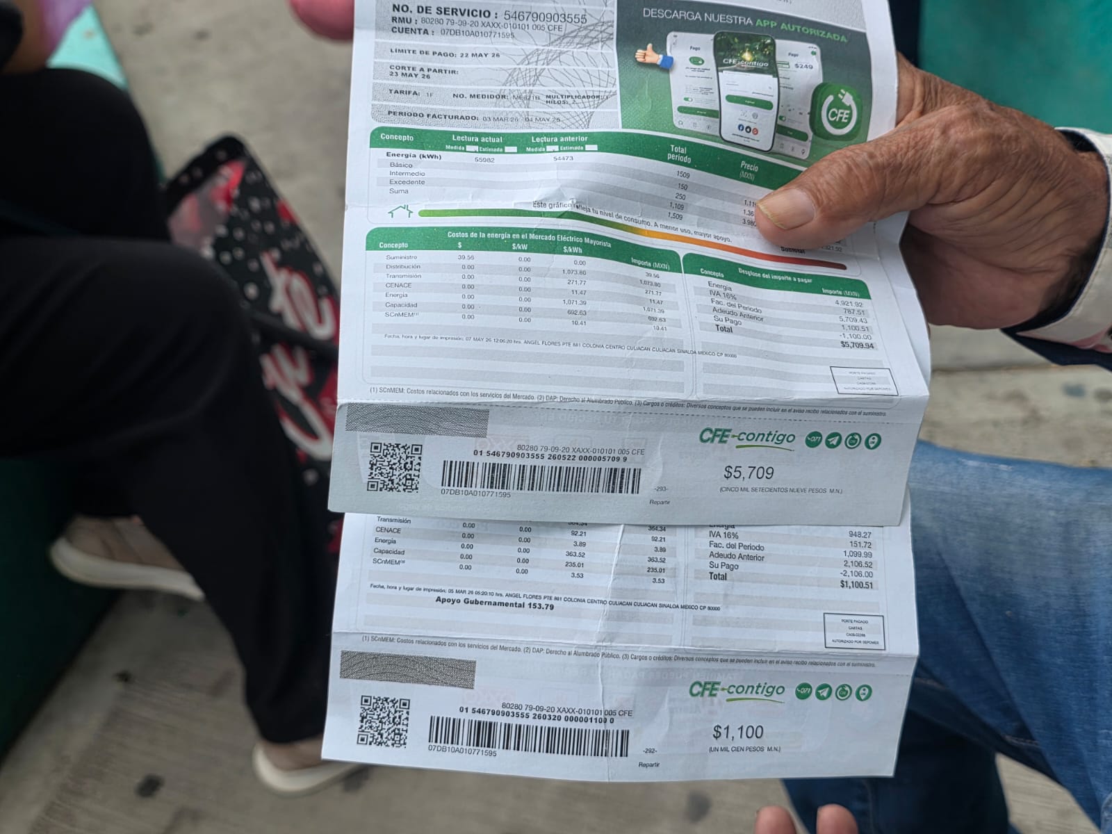 Altos cobros en recibo de CFE