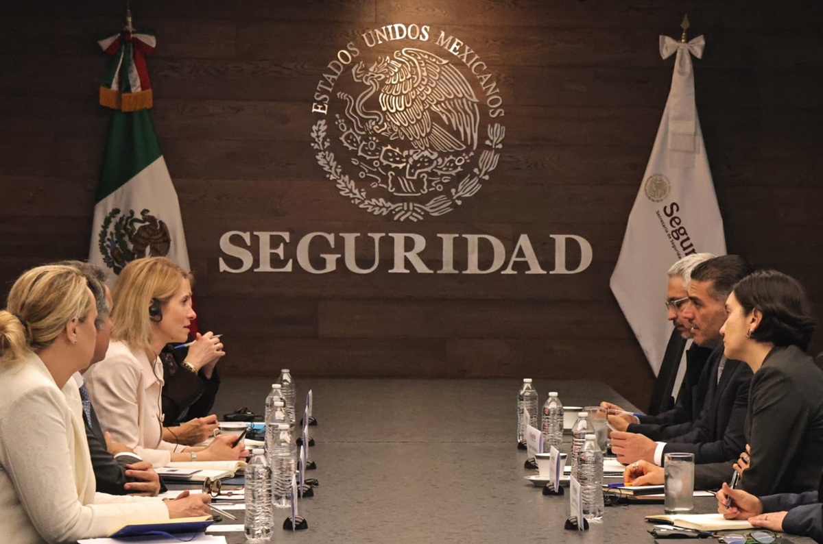 Reunión de Omar García Harfuch con Kaja Kallas y autoridades de Seguridad