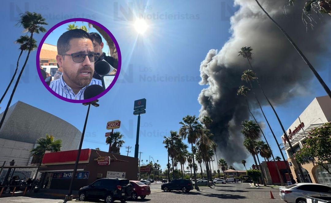 Incendio plaza Los Mochis