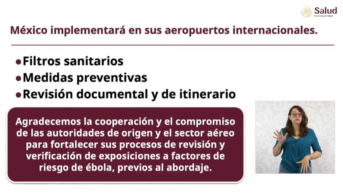 Información sobre el ébola, de la Secretaría de Salud