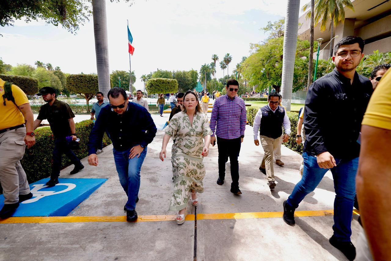 Simulacro Nacional en Palacio de Gobierno de Culiacán