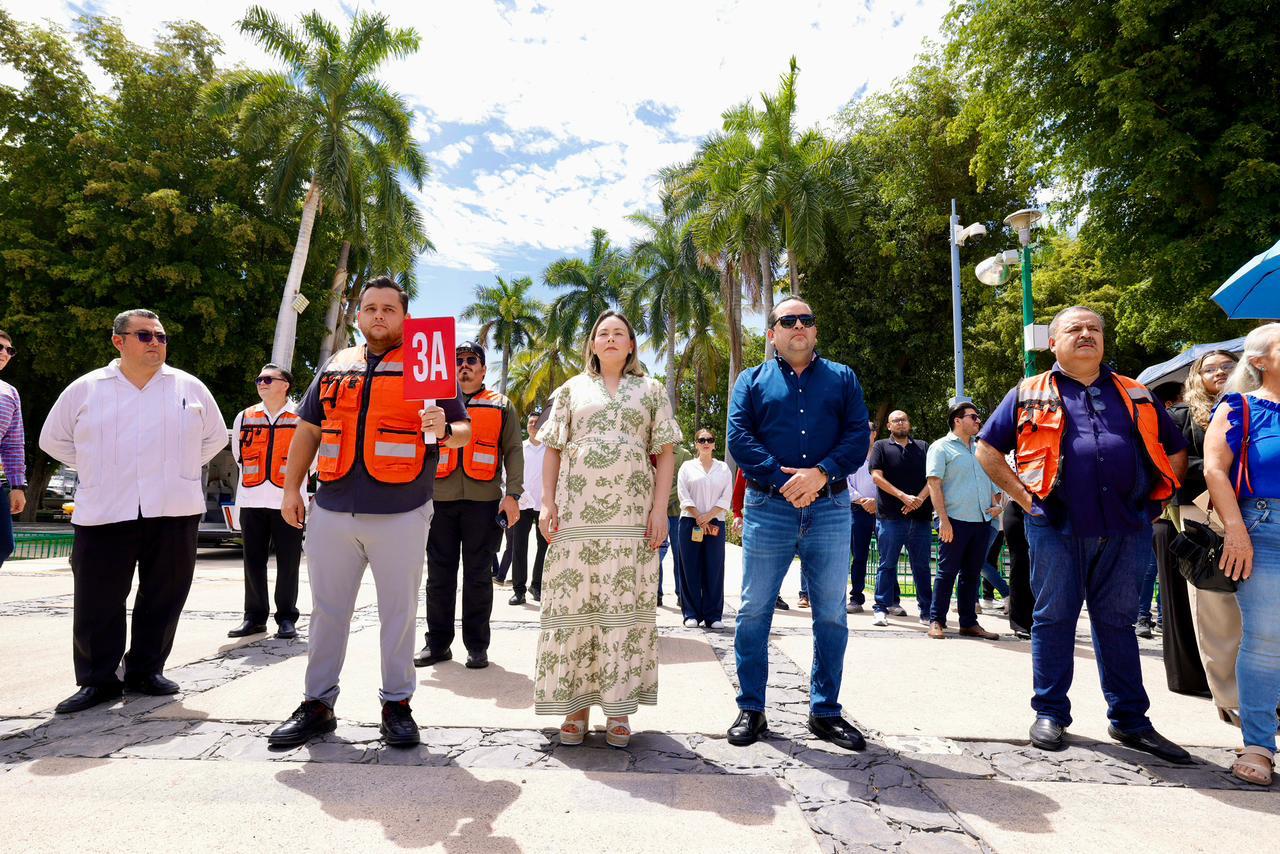 Simulacro Nacional en Palacio de Gobierno de Culiacán