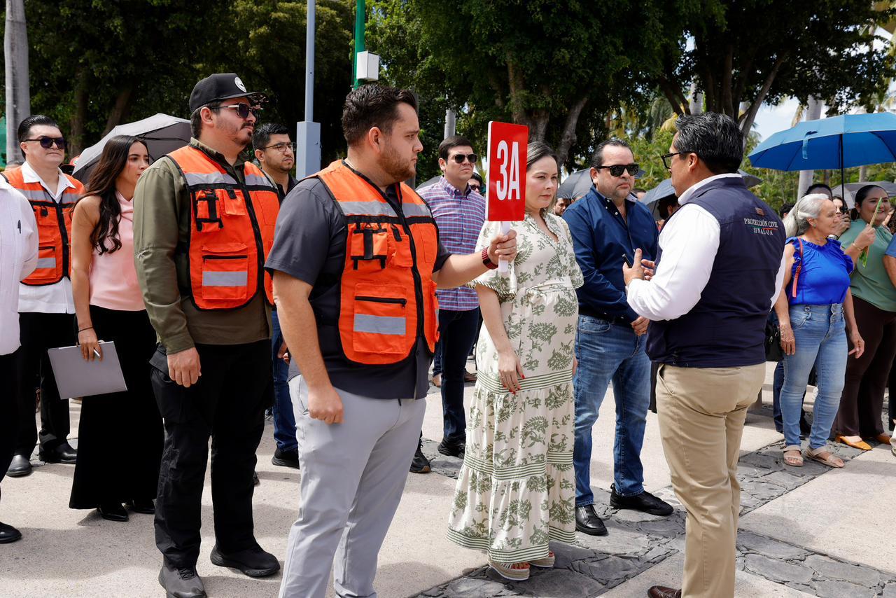 Simulacro Nacional en Palacio de Gobierno de Culiacán