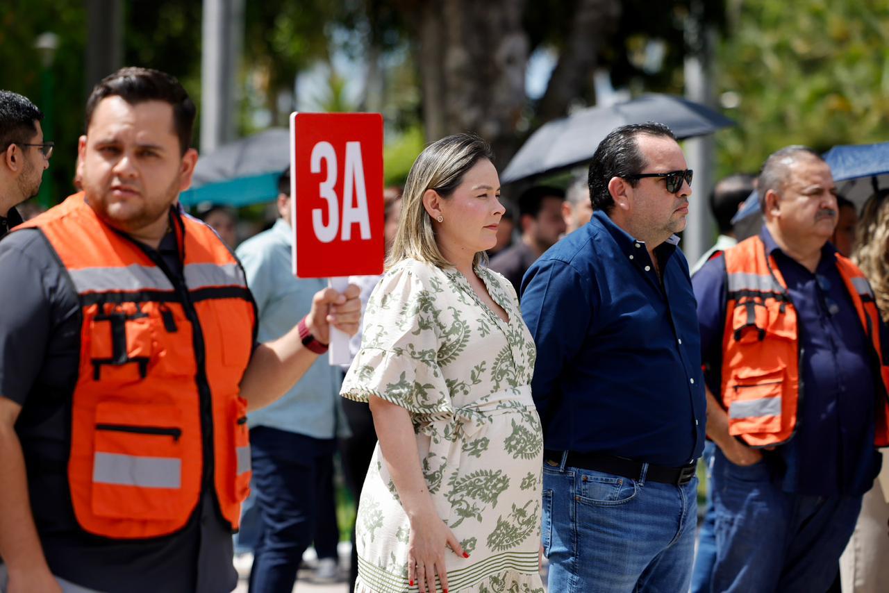 Simulacro Nacional en Palacio de Gobierno de Culiacán
