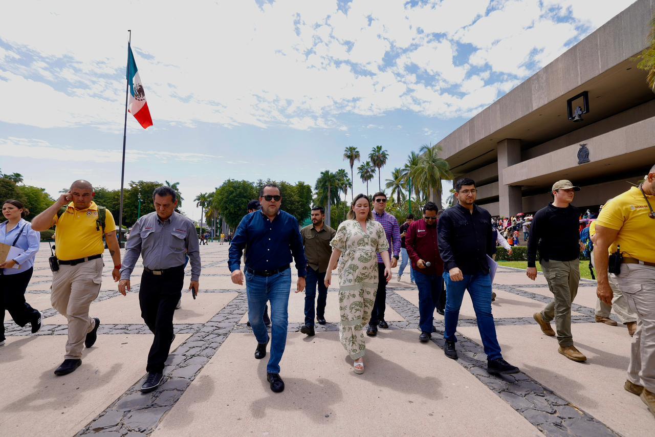 Simulacro Nacional en Palacio de Gobierno de Culiacán