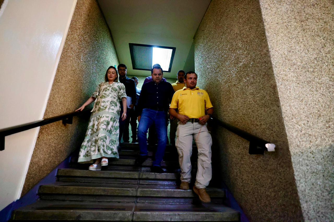 Simulacro Nacional en Palacio de Gobierno de Culiacán