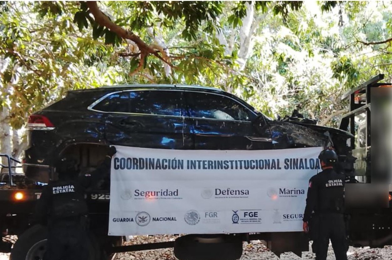 Vehículo asegurado en El Tecomate, Mazatlán