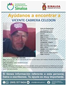 Vicente Cabrera Celedón, desaparecido en Chilillos, Rosario