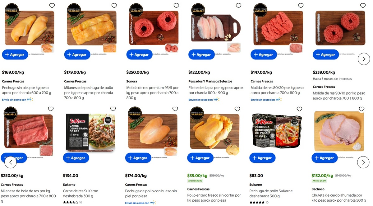 Ofertas de Walmart en carnes