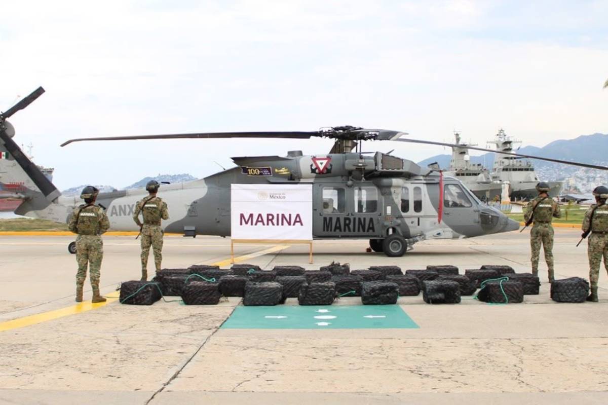 Marina asegura 1.3 toneladas de cocaína en Guerrero