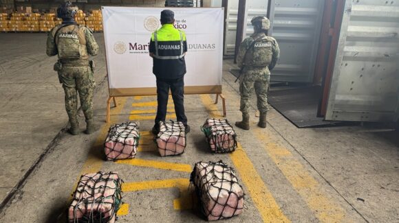¡Iba escondida entre mercancía! Aseguran 137 kilos de presunta cocaína en Michoacán; detienen a cinco ecuatorianos
