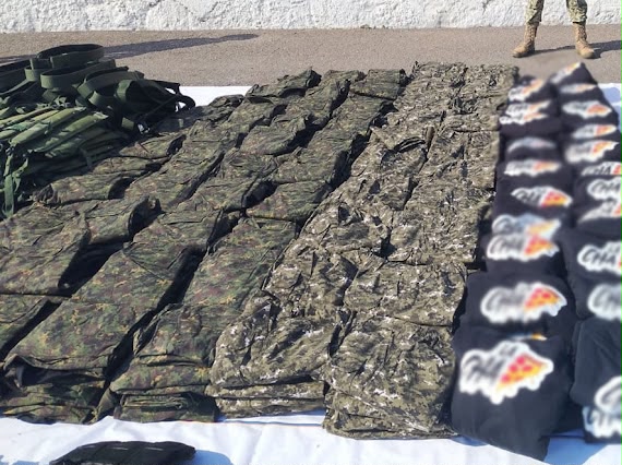 Aseguran más de 200 uniformes, botas, cascos y pecheras en sur de Sinaloa