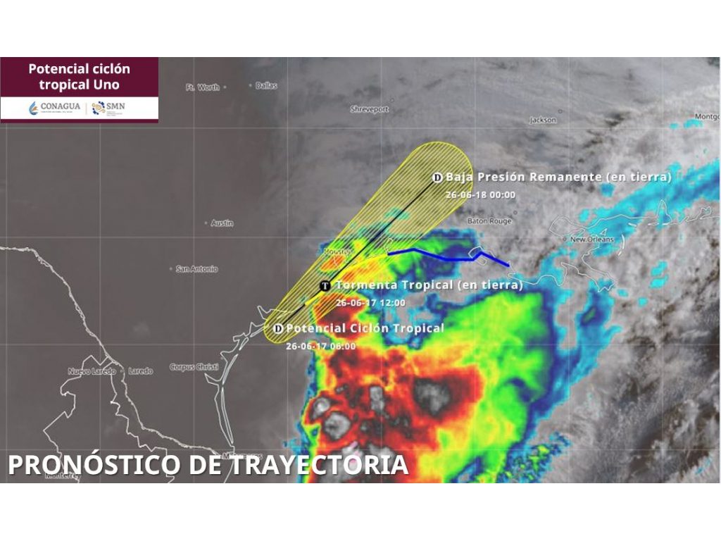 Centro de la depresión tropical en México