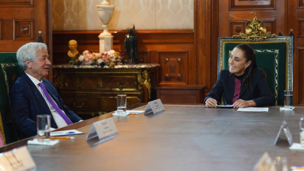 Claudia Sheinbaum se reúne con Jamie Dimon, CEO de J.P. Morgan, en Palacio Nacional