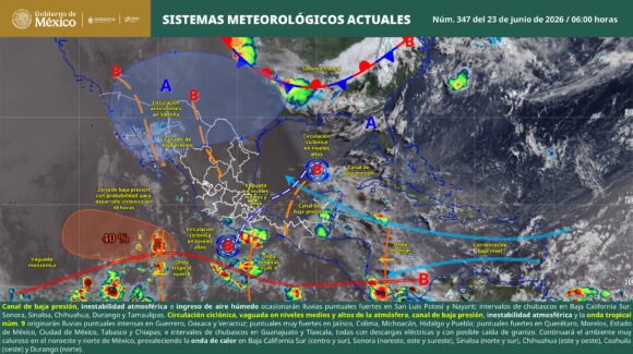 Pronóstico para hoy 23 de junio: Medio nublado, lluvias ligeras y calor sofocante para este martes en Sinaloa