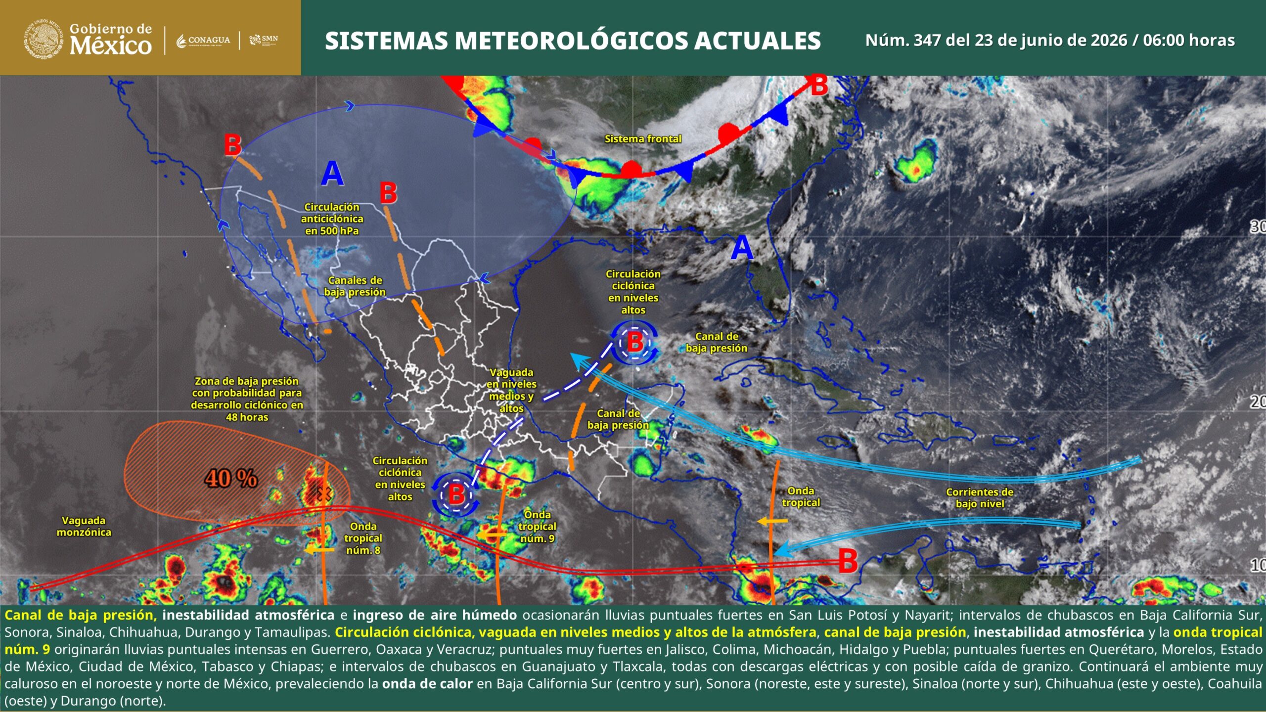 Clima para Sinaloa este martes 23 de junio