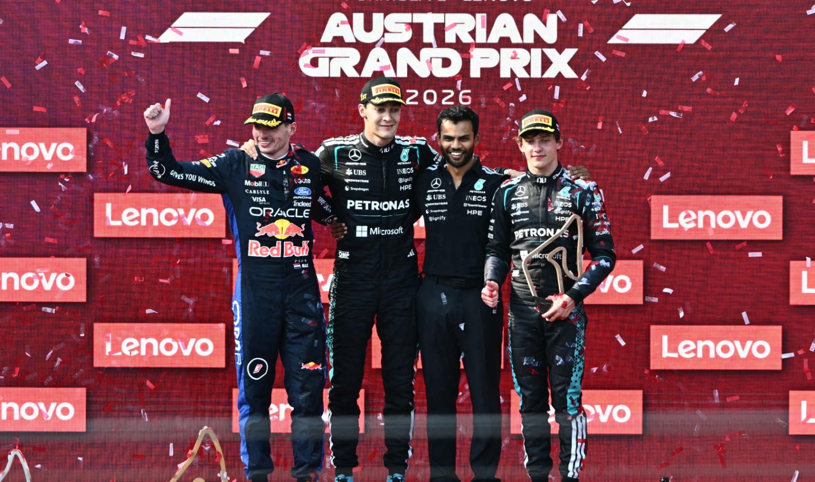 George Russell conquista el Gran Premio de Austria 2026; Checo Pérez abandona