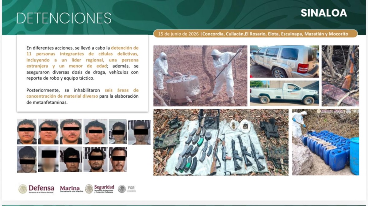 Harfuch destaca 11 detenciones en el estado de Sinaloa 2