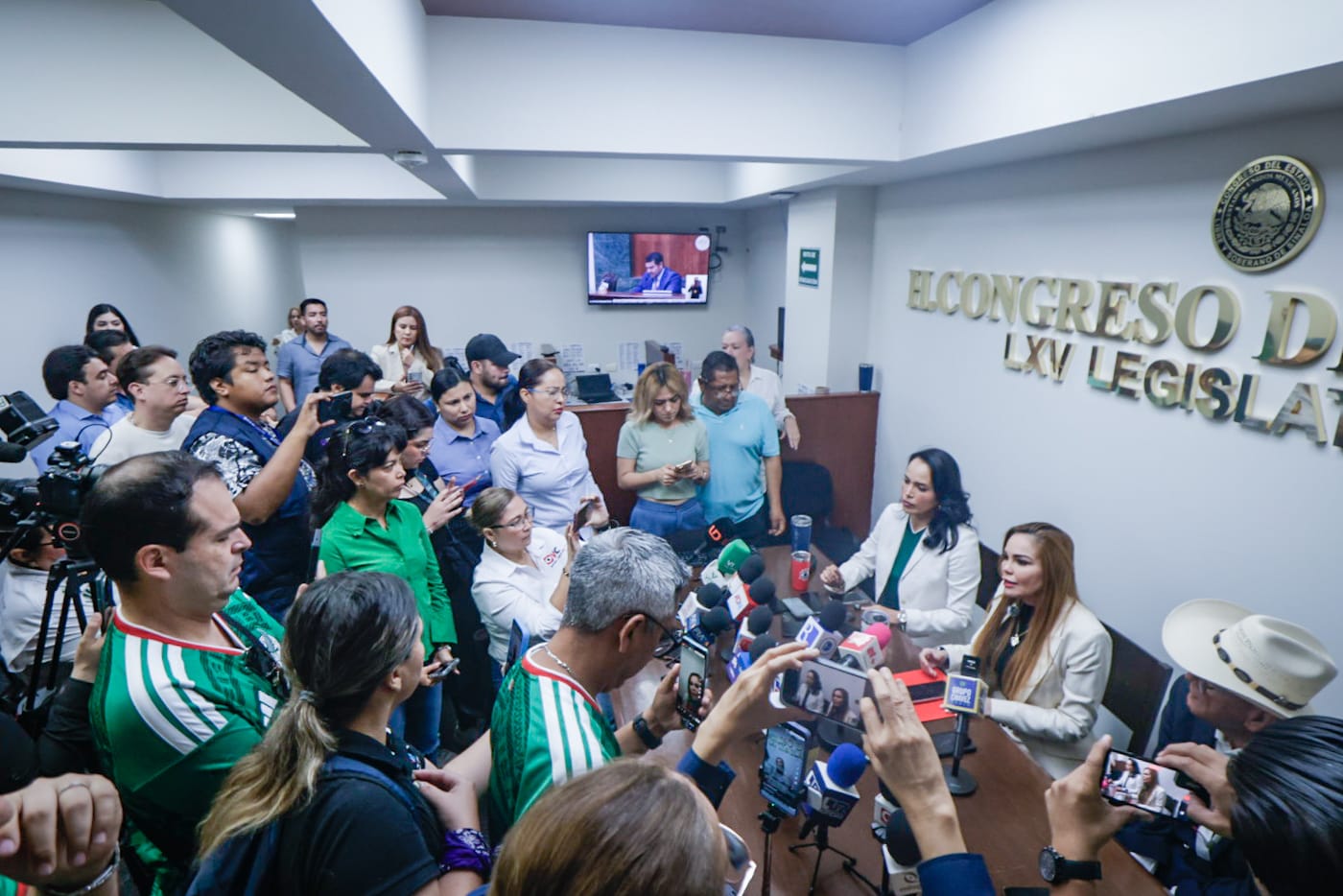 Paola Garate, diputada del PRI en conferencia