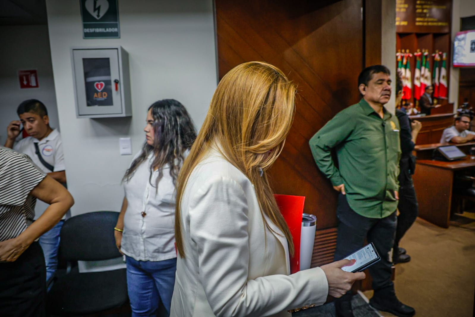 Paola Garate, diputada del PRI en conferencia