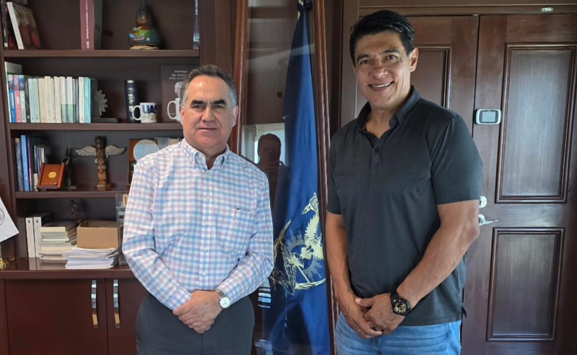 Para fortalecer los programas deportivos de la UAS, Madueña se reúne con Adán Amézcua
