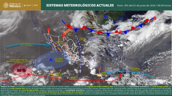 Incrementa a 80% la probabilidad de que baja presion en el Pacifico dé vida al ciclón ‘Amanda’, el primero de la temporada