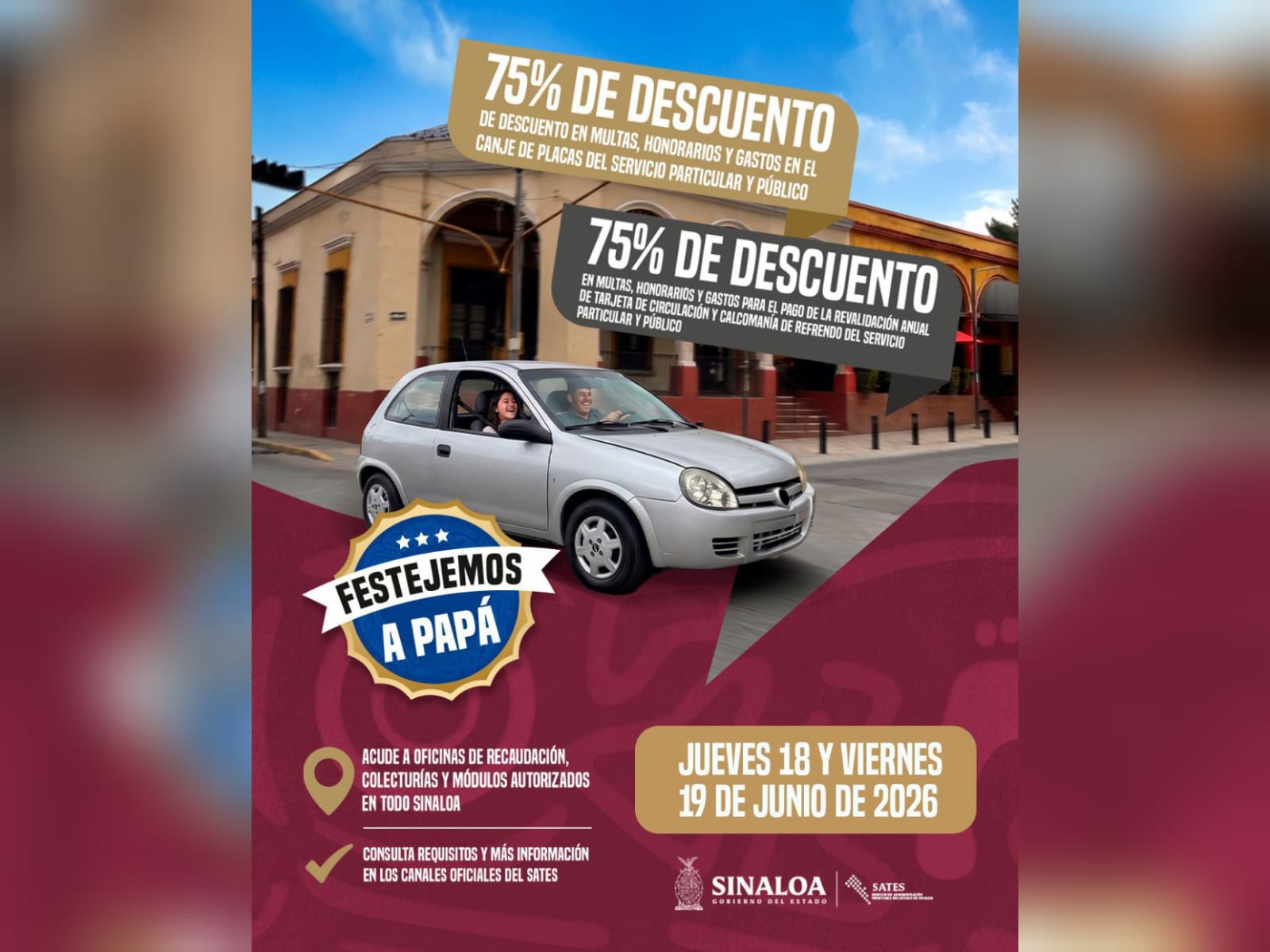 SATES ofrece descuentos por el Día del Padre