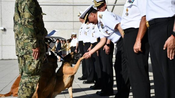 Semar despide con honores a binomios caninos Niko, Hunter e Hidra