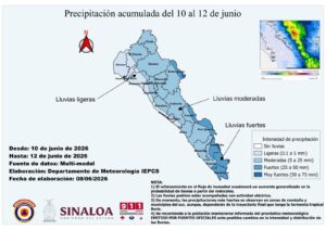 Sinaloa tendrá lluvias generalizadas a partir del 10 de junio 