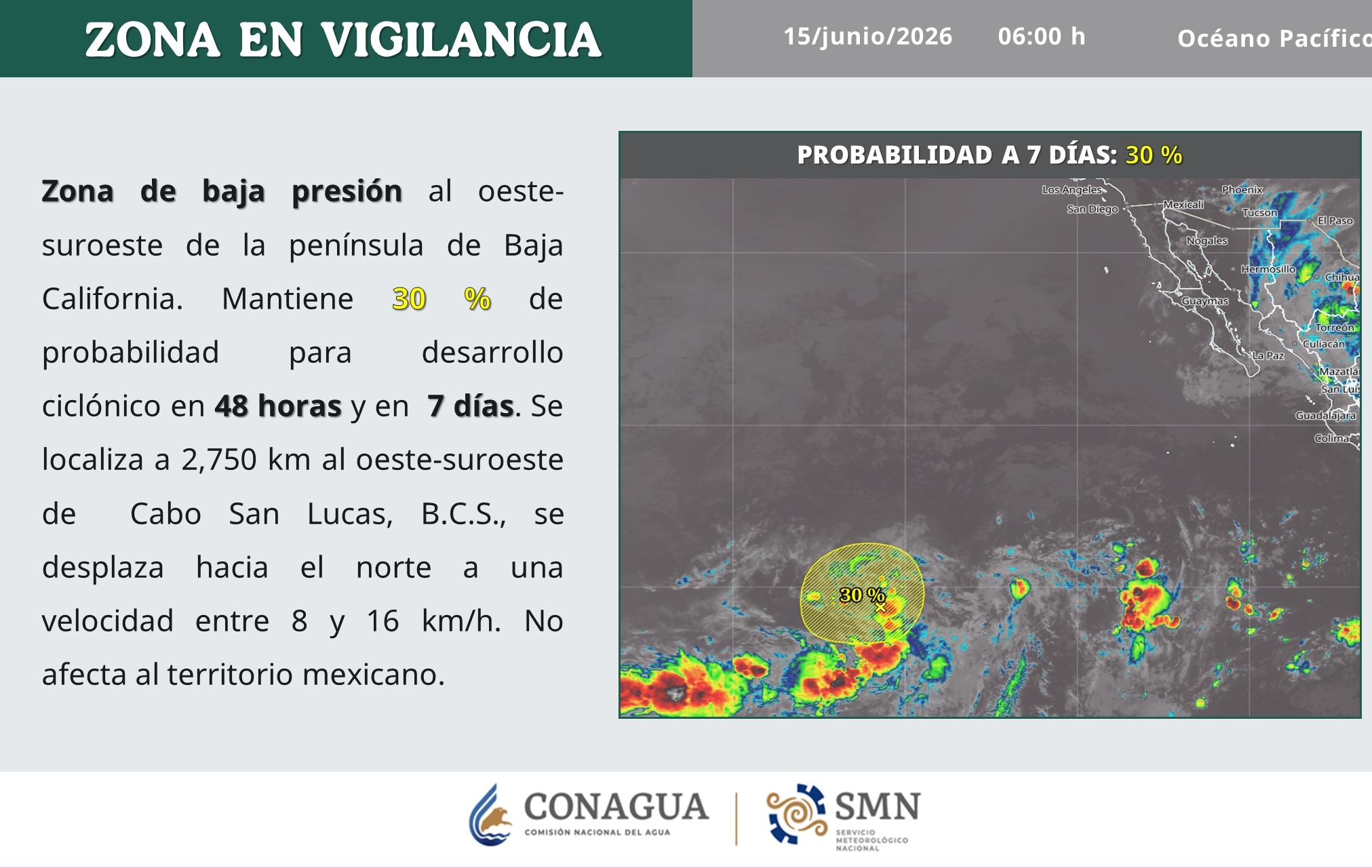 Zona de vigilancia en el Pacifico
