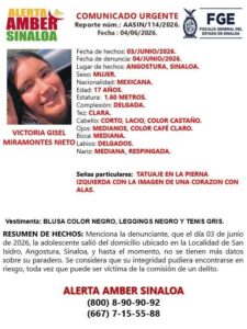 Alerta Amber de Victoria Gisel, desaparecida en Angostura