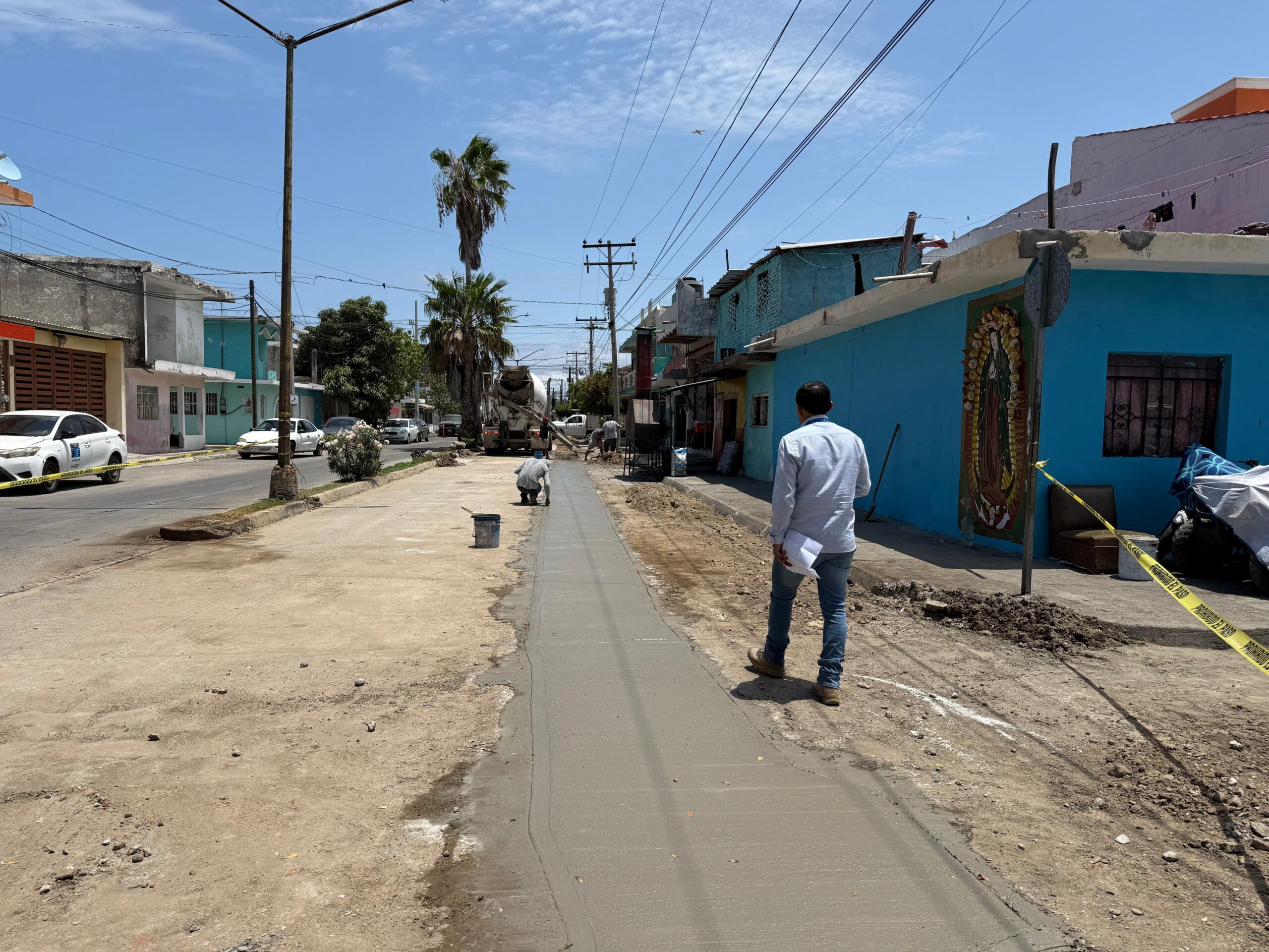 Ampliación en la red de drenaje en la Aquiles Serdán, Mazatlán