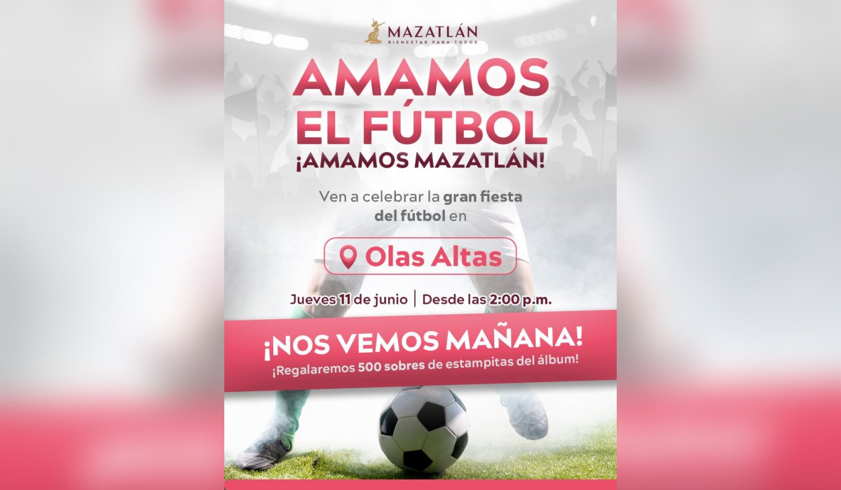 Anuncian evento en Mazatlán por el arranque del Mundial 2026