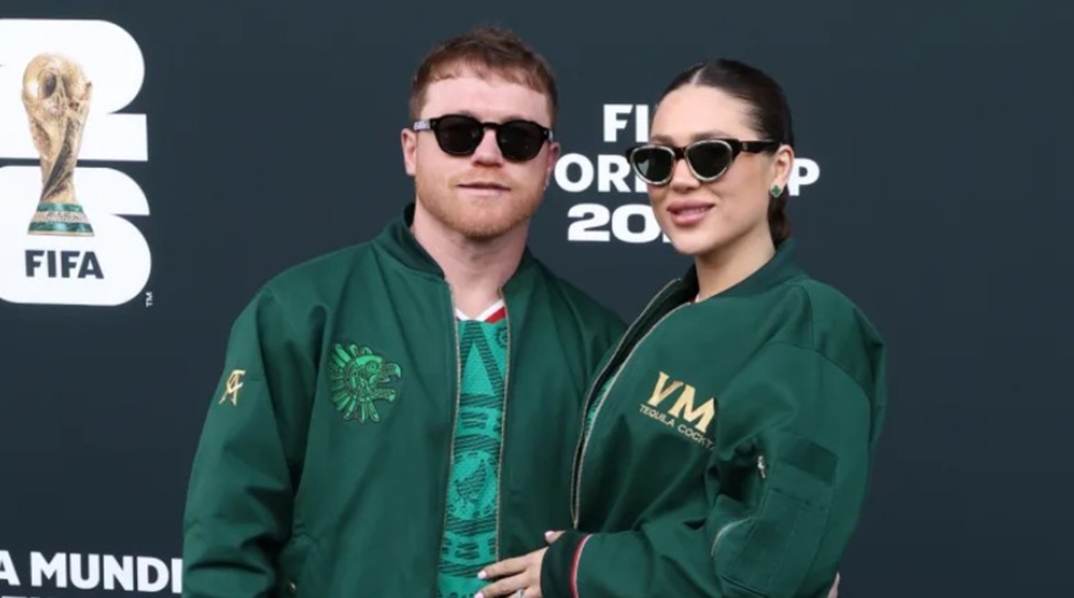 Saúl "Canelo" Álvarez y su esposa.