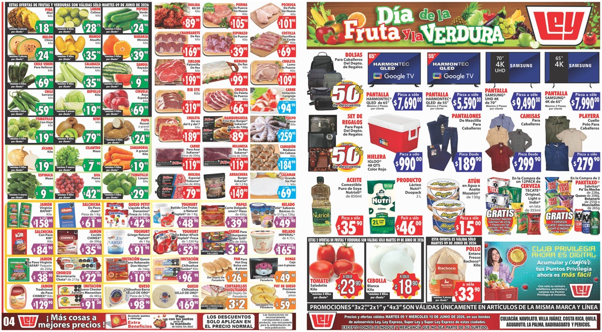 Ofertas de Casa Ley del 9 y 10 de junio