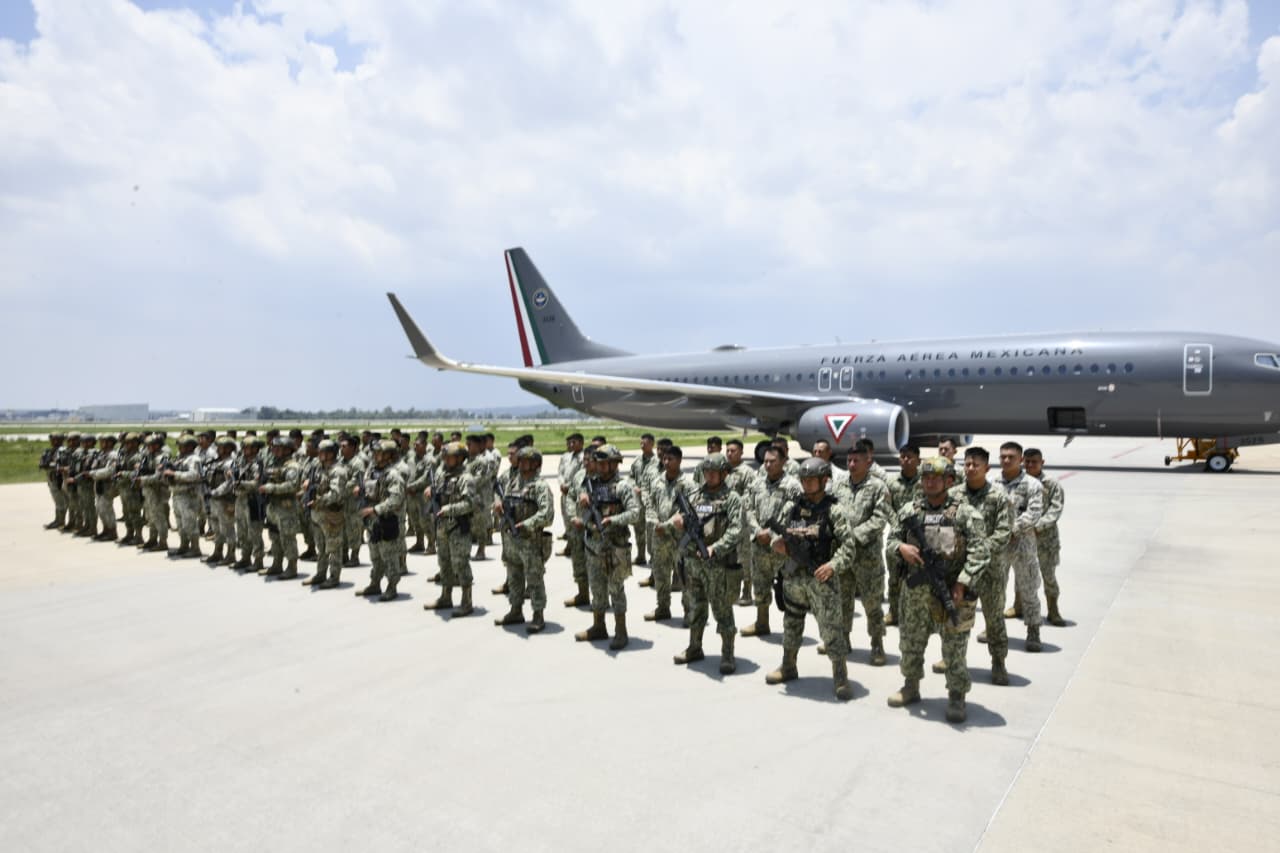 contingente del Cuerpo de Fuerzas Especiales del Ejército Mexicano arribó a la 9na Zona Aérea Militar,