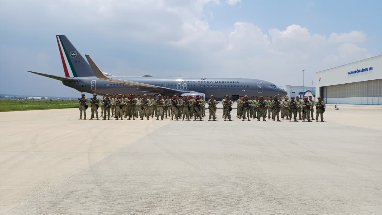contingente del Cuerpo de Fuerzas Especiales del Ejército Mexicano arribó a la 9na Zona Aérea Militar,