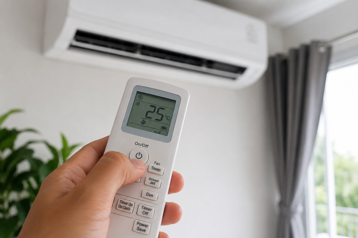 Control de minisplit ajustando la temperatura