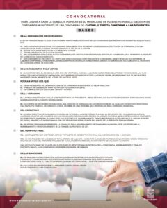 Convocatoria para comisarios en Salvador Alvarado